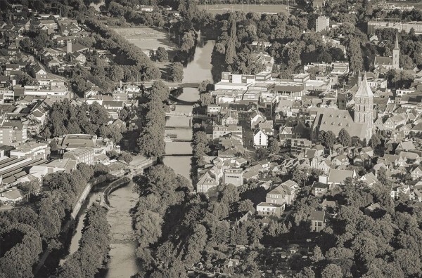 Rheine aerial view, stretcher 78x118 cm